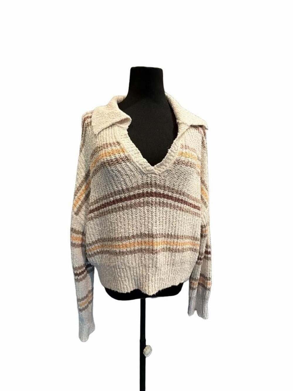 781 Free People Kennedy Pullover Sweater XS Striped